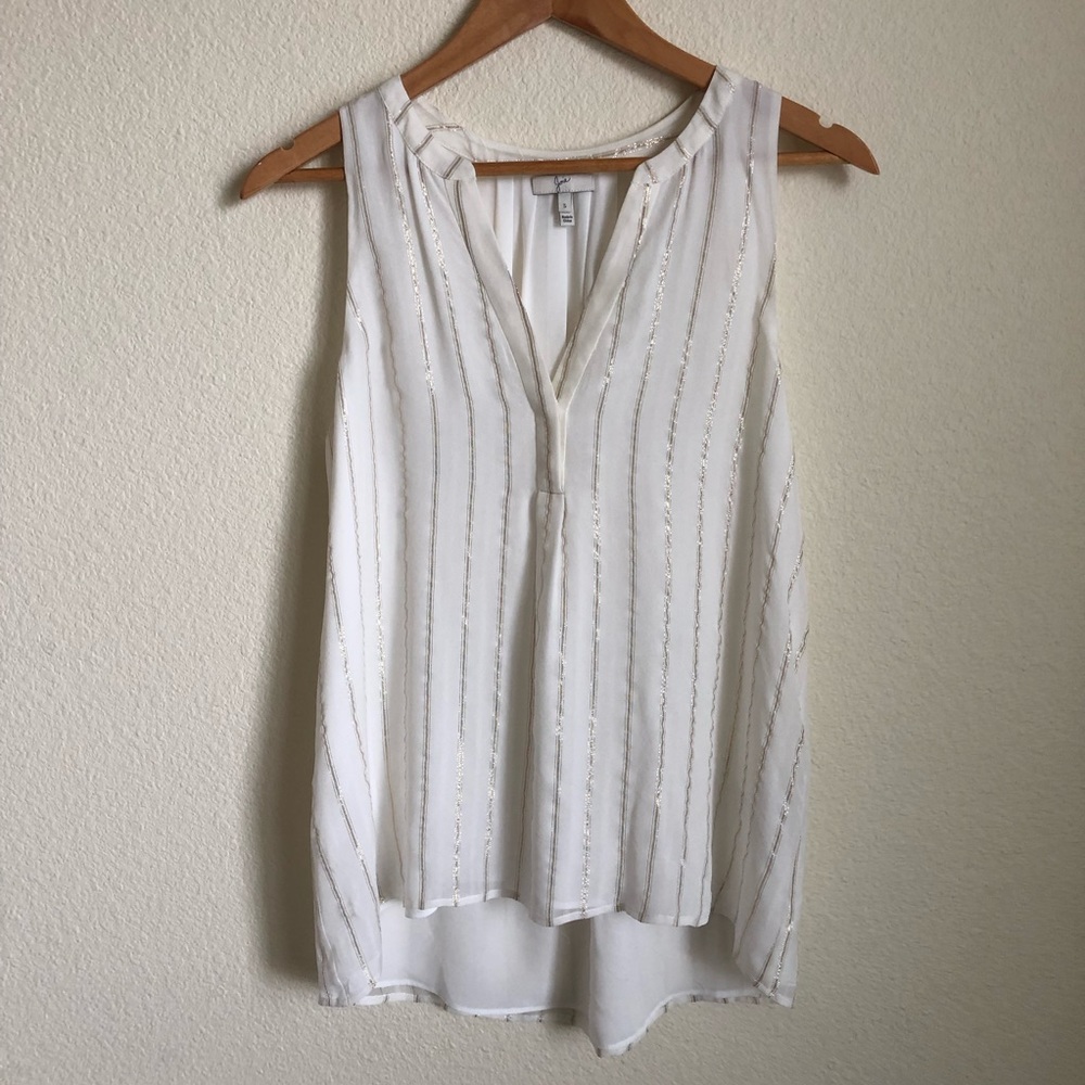 Joie sleeveless striped chiffon tank top